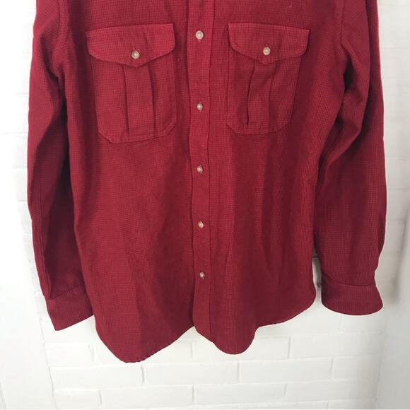 Filson Men’s Vintage Red 100% Virgin Wool Thick Button Down Shirt Size XXL - Picture 3 of 9